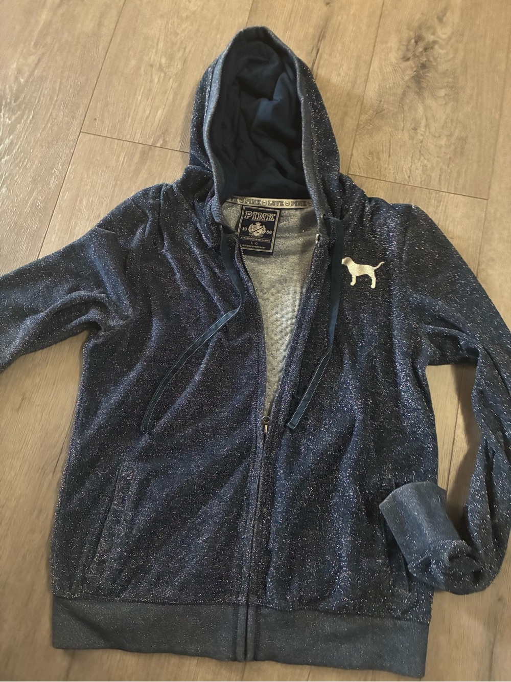 💘VTG PINK Victoria's Secret Navy Metallic Sparkle Flip Sequin Heart Arrow💘 - Picture 13 of 16